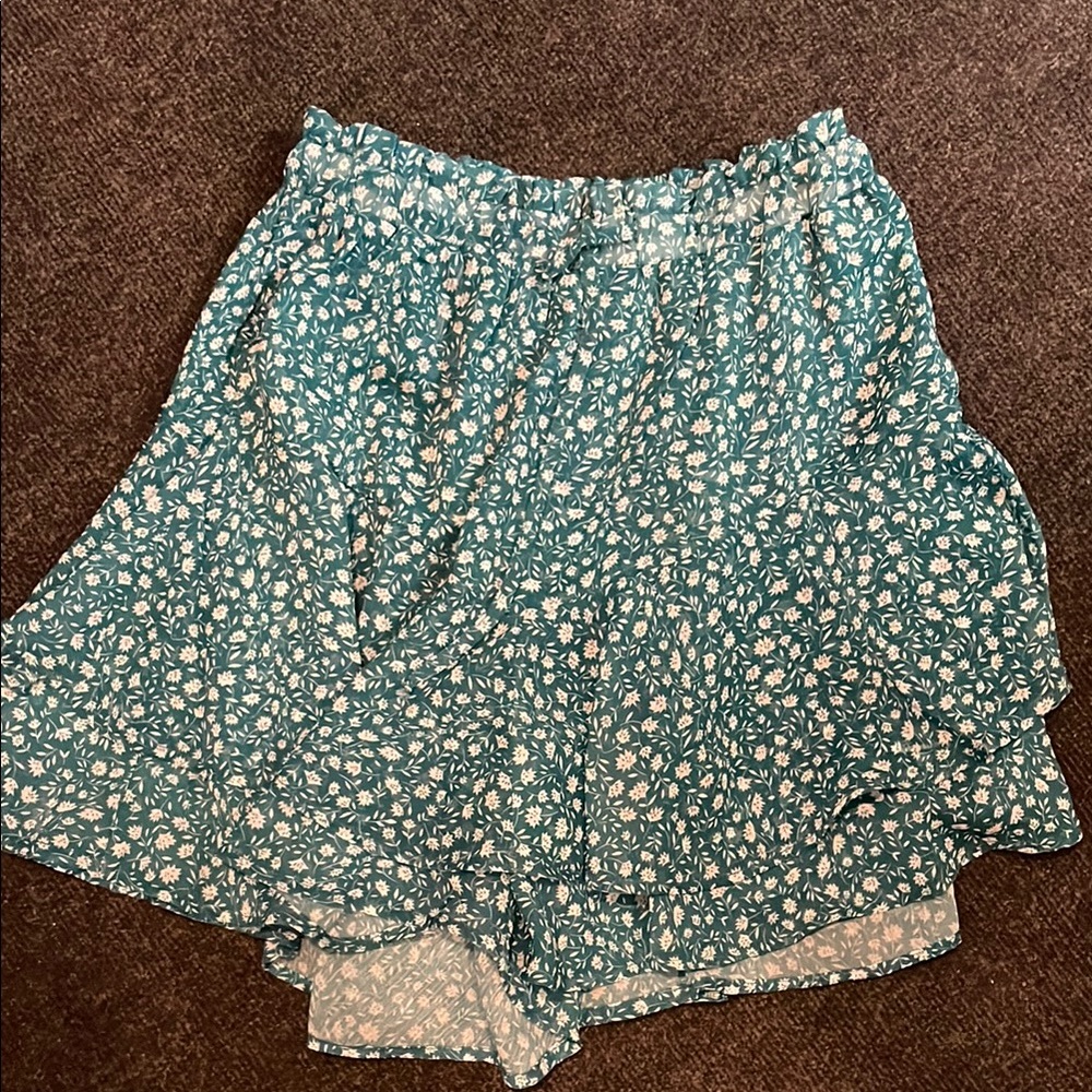 Floral green Teal Skort XS